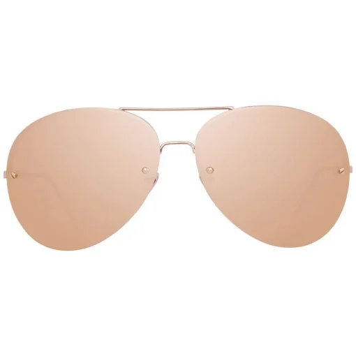 Linda Farrow - 574 C3 Aviator Sunglasses - Rose Gold - Eyewear - Avvenice