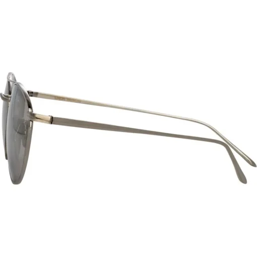 Linda Farrow - 876 C2 Aviator Sunglasses - White Gold - Eyewear - Avvenice