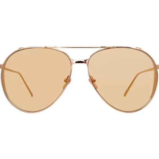 Linda Farrow - 425 C15 Aviator Sunglasses - Rose Gold - Eyewear - Avvenice^ Sunglasses & Eyewear