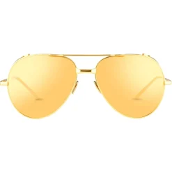 Linda Farrow - 426 C1 Aviator Sunglasses - Yellow Gold - Eyewear - Avvenice^ Sunglasses & Eyewear