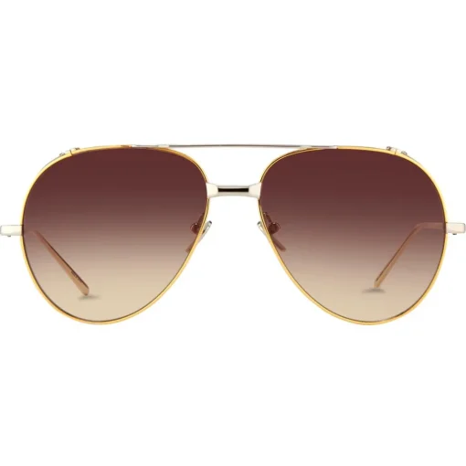 Linda Farrow - 426 C6 Aviator Sunglasses - Yellow Gold - Eyewear - Avvenice^ Sunglasses & Eyewear