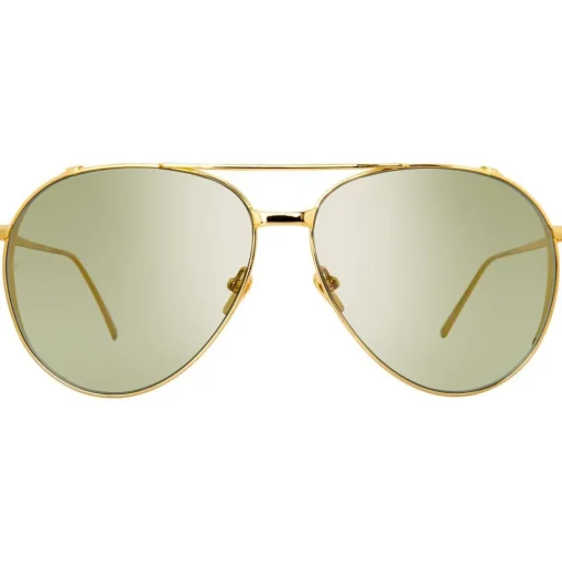 Linda Farrow - 425 C13 Aviator Sunglasses - Yellow Gold - Eyewear - Avvenice^ Sunglasses & Eyewear