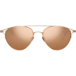 Linda Farrow - 804 C3 Aviator Sunglasses - Rose Gold - Eyewear - Avvenice^ Sunglasses & Eyewear