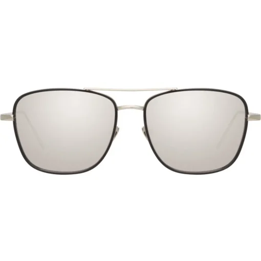 Linda Farrow - 559 C2 Aviator Sunglasses - White Gold & Black - Eyewear - Avvenice^ Sunglasses & Eyewear