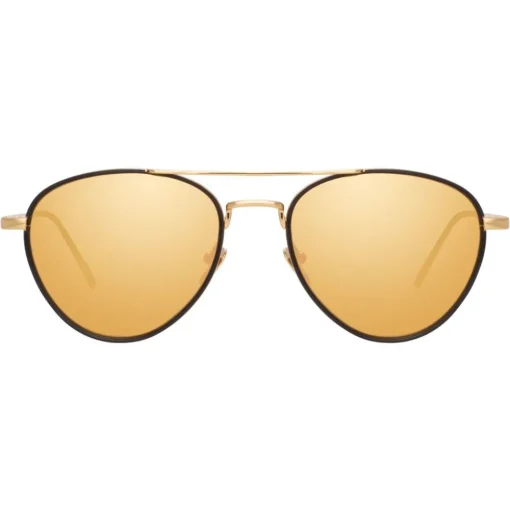 Linda Farrow - 739 C1 Aviator Sunglasses - Yellow Gold & Black - Eyewear - Avvenice^ Sunglasses & Eyewear