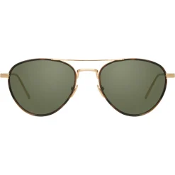 Linda Farrow - 739 C4 Aviator Sunglasses - Yellow Gold and Tortoiseshell - Eyewear - Avvenice^ Sunglasses & Eyewear