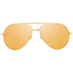 Linda Farrow - 518 C1 Aviator Sunglasses - Gold - Eyewear - Avvenice^ Sunglasses & Eyewear