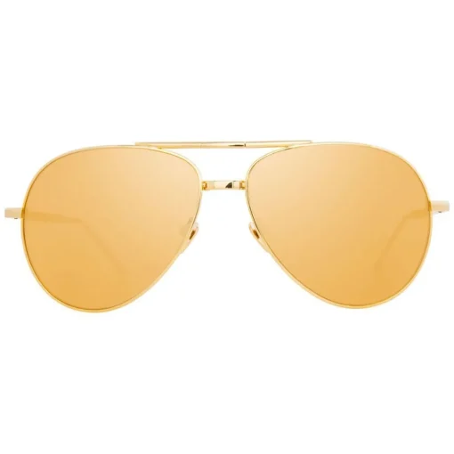 Linda Farrow - 518 C1 Aviator Sunglasses - Gold - Eyewear - Avvenice^ Sunglasses & Eyewear