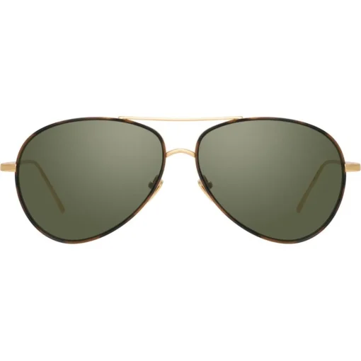 Linda Farrow - 702 C4 Aviator Sunglasses - Yellow Gold - Eyewear - Avvenice^ Sunglasses & Eyewear