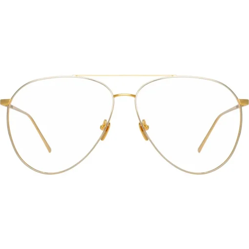 Linda Farrow - 744 C9 Aviator Optical Frames - Yellow Gold and White Gold - Eyewear - Avvenice^ Sunglasses & Eyewear
