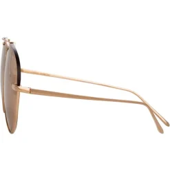 Linda Farrow - 859 C3 Aviator Sunglasses - Rose Gold - Eyewear - Avvenice^ Sunglasses & Eyewear