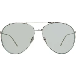 Linda Farrow - 425 C14 Aviator Sunglasses - White Gold - Eyewear - Avvenice