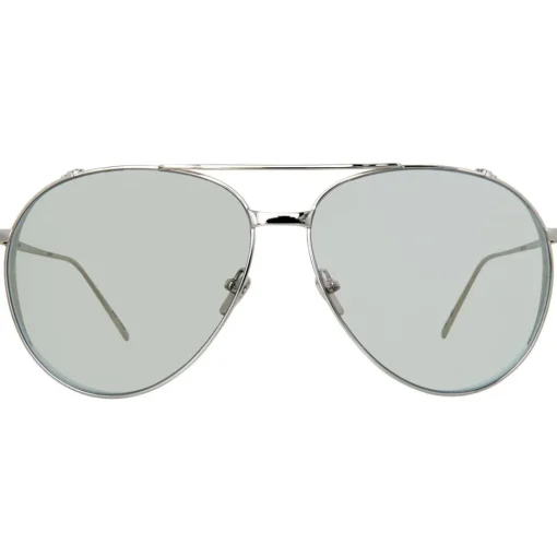 Linda Farrow - 425 C14 Aviator Sunglasses - White Gold - Eyewear - Avvenice