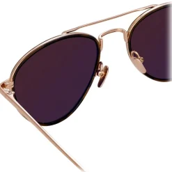 Linda Farrow - 739 C8 Aviator Sunglasses - Rose Gold and Tortoiseshell - Eyewear - Avvenice