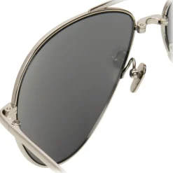 Linda Farrow - 518 C2 Aviator Sunglasses - White Gold - Eyewear - Avvenice