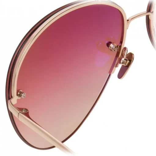Linda Farrow - 574 C7 Aviator Sunglasses - Rose Gold - Eyewear - Avvenice^ Sunglasses & Eyewear