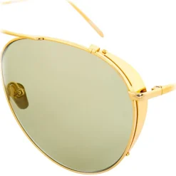 Linda Farrow - 425 C13 Aviator Sunglasses - Yellow Gold - Eyewear - Avvenice^ Sunglasses & Eyewear