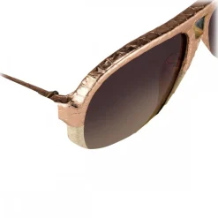Linda Farrow - 149 C24 Aviator Sunglasses - Pink Snakeskin - Eyewear - Avvenice^ Sunglasses & Eyewear