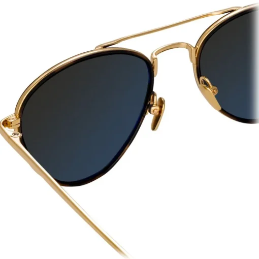 Linda Farrow - 739 C4 Aviator Sunglasses - Yellow Gold and Tortoiseshell - Eyewear - Avvenice^ Sunglasses & Eyewear