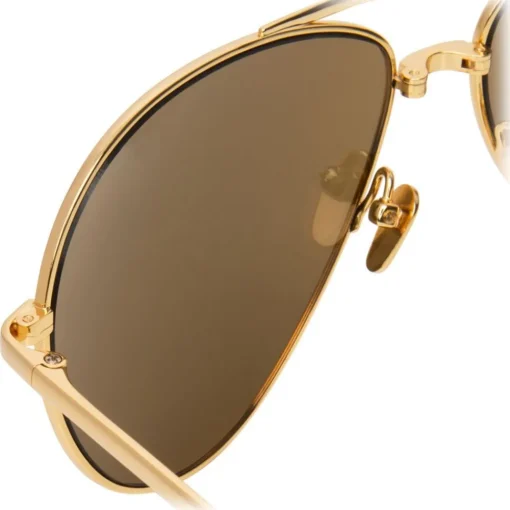 Linda Farrow - 518 C1 Aviator Sunglasses - Gold - Eyewear - Avvenice^ Sunglasses & Eyewear