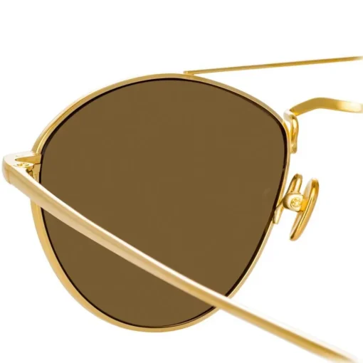 Linda Farrow - 876 C1 Aviator Sunglasses - Yellow Gold - Eyewear - Avvenice^ Sunglasses & Eyewear
