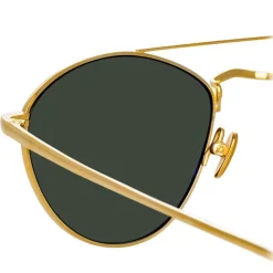 Linda Farrow - 876 C4 Aviator Sunglasses - Yellow Gold - Eyewear - Avvenice^ Sunglasses & Eyewear