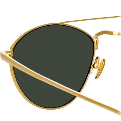 Linda Farrow - 876 C4 Aviator Sunglasses - Yellow Gold - Eyewear - Avvenice^ Sunglasses & Eyewear