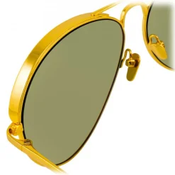 Linda Farrow - 594 C5 Aviator Sunglasses - Yellow Gold - Eyewear - Avvenice