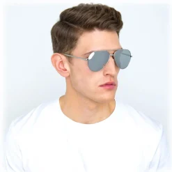 Linda Farrow - 518 C2 Aviator Sunglasses - White Gold - Eyewear - Avvenice