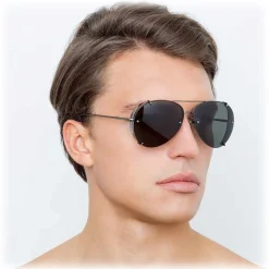 Linda Farrow - 729 C4 Aviator Sunglasses - Nickel - Eyewear - Avvenice