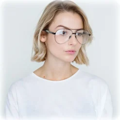 Linda Farrow - 533 C8 Aviator Optical Frames - Black - Eyewear - Avvenice