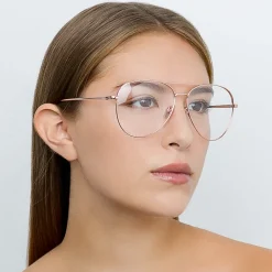 Linda Farrow - 751 C3 Aviator Optical Frames - Rose Gold - Eyewear - Avvenice