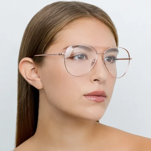 Linda Farrow - 751 C3 Aviator Optical Frames - Rose Gold - Eyewear - Avvenice