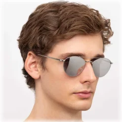 Linda Farrow - 876 C2 Aviator Sunglasses - White Gold - Eyewear - Avvenice