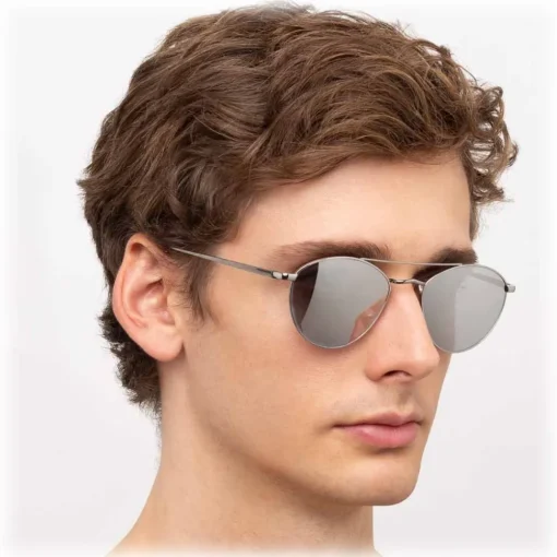 Linda Farrow - 876 C2 Aviator Sunglasses - White Gold - Eyewear - Avvenice
