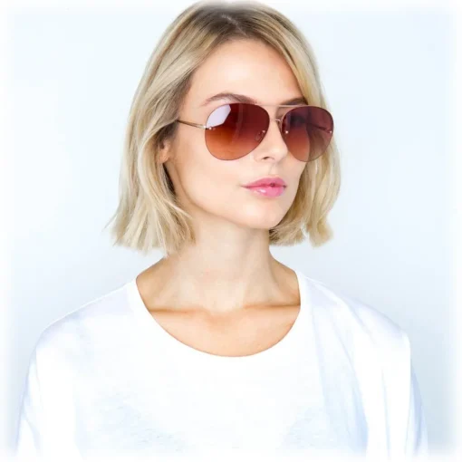 Linda Farrow - 574 C7 Aviator Sunglasses - Rose Gold - Eyewear - Avvenice^ Sunglasses & Eyewear