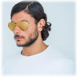 Linda Farrow - 426 C1 Aviator Sunglasses - Yellow Gold - Eyewear - Avvenice^ Sunglasses & Eyewear