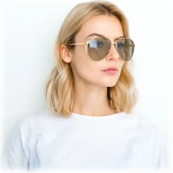 Linda Farrow - 425 C13 Aviator Sunglasses - Yellow Gold - Eyewear - Avvenice^ Sunglasses & Eyewear