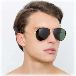 Linda Farrow - 702 C4 Aviator Sunglasses - Yellow Gold - Eyewear - Avvenice^ Sunglasses & Eyewear