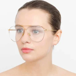 Linda Farrow - 744 C9 Aviator Optical Frames - Yellow Gold and White Gold - Eyewear - Avvenice^ Sunglasses & Eyewear