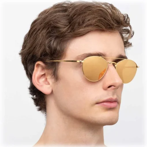 Linda Farrow - 876 C1 Aviator Sunglasses - Yellow Gold - Eyewear - Avvenice^ Sunglasses & Eyewear