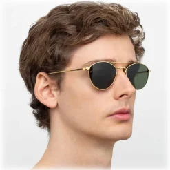 Linda Farrow - 876 C4 Aviator Sunglasses - Yellow Gold - Eyewear - Avvenice^ Sunglasses & Eyewear
