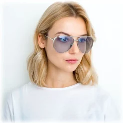 Linda Farrow - 425 C14 Aviator Sunglasses - White Gold - Eyewear - Avvenice
