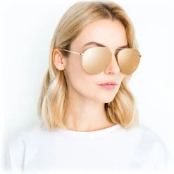 Linda Farrow - 624 C1 Aviator Sunglasses - Yellow Gold - Eyewear - Avvenice