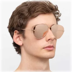 Linda Farrow - 859 C3 Aviator Sunglasses - Rose Gold - Eyewear - Avvenice^ Sunglasses & Eyewear