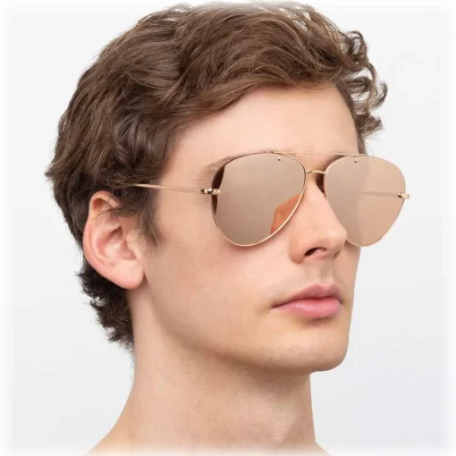 Linda Farrow - 859 C3 Aviator Sunglasses - Rose Gold - Eyewear - Avvenice^ Sunglasses & Eyewear