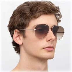Linda Farrow - 859 C6 Aviator Sunglasses - Light Gold - Eyewear - Avvenice^ Sunglasses & Eyewear