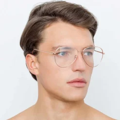 Linda Farrow - 751 C3 Aviator Optical Frames - Rose Gold - Eyewear - Avvenice