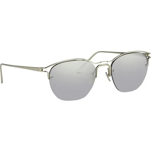 Linda Farrow - 538 C2 Browline Sunglasses - White Gold - Eyewear - Avvenice