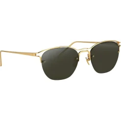 Linda Farrow - 538 C4 Browline Sunglasses - Yellow Gold - Eyewear - Avvenice